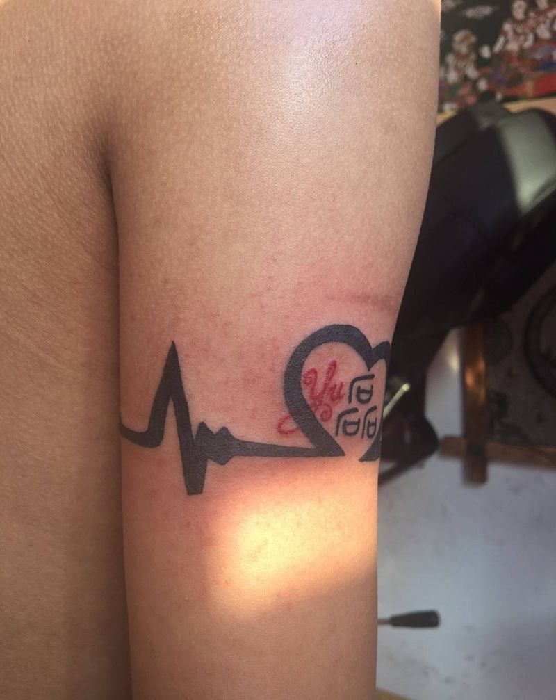 心电图纹身图片