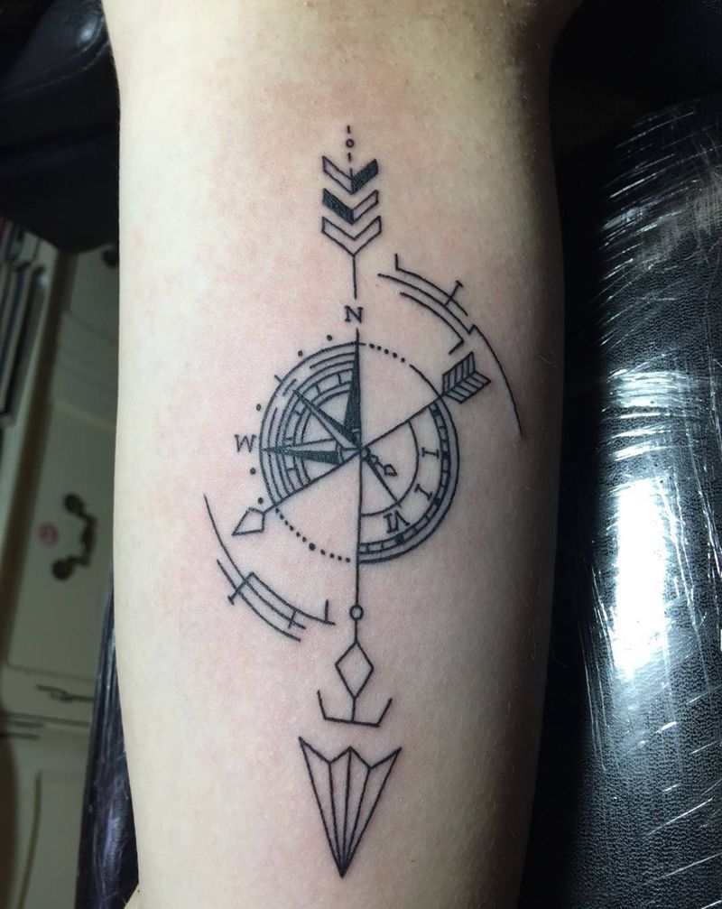 指南针纹身图片