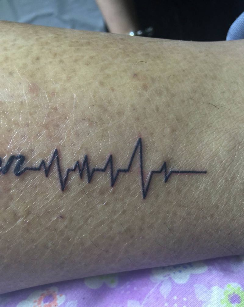 心电图纹身图片