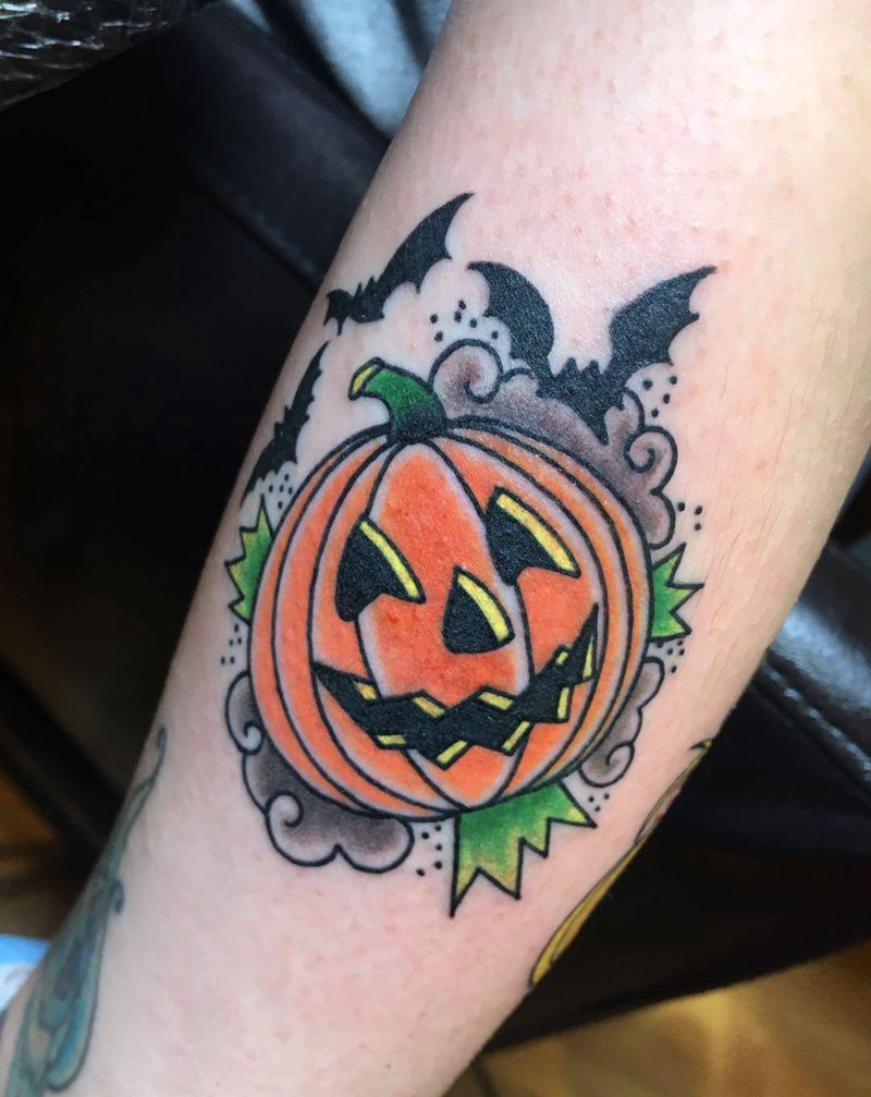 南瓜纹身图片_手臂纹身图案