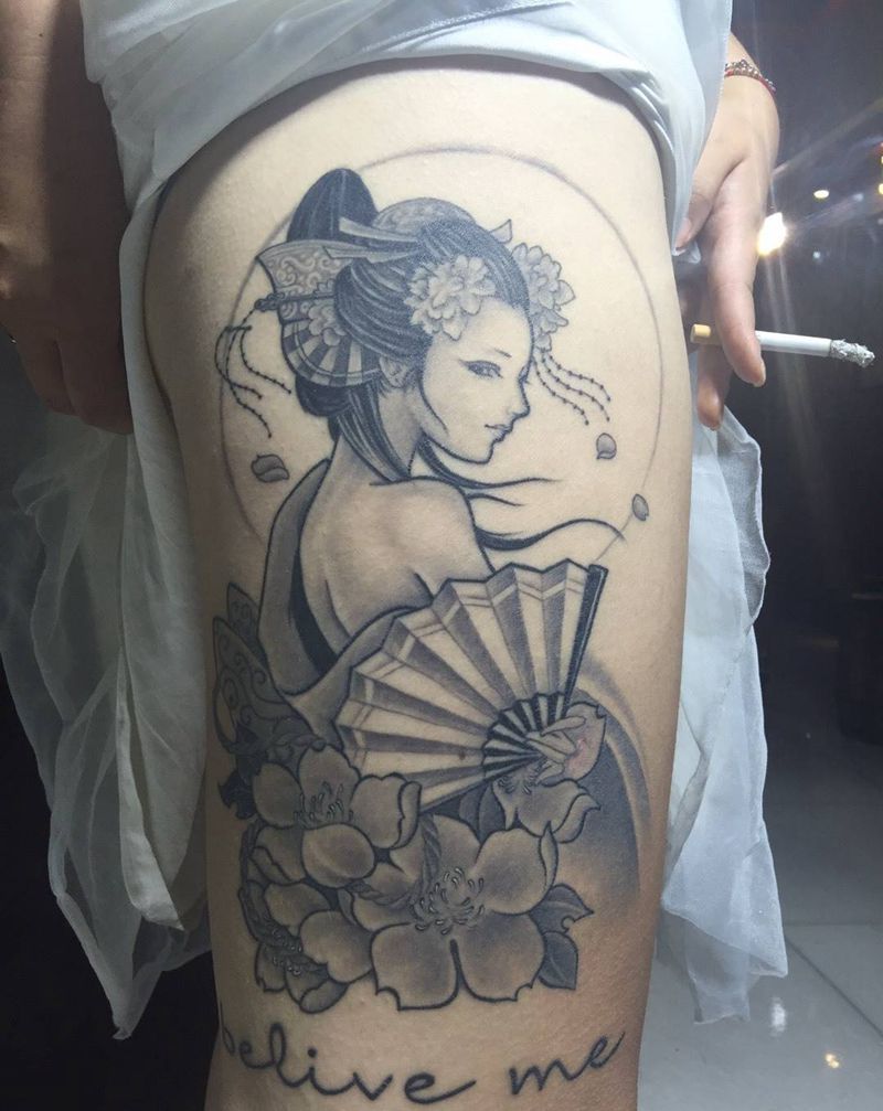 艺妓纹身图片
