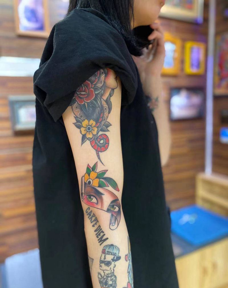 花臂纹身图片_手臂纹身图案