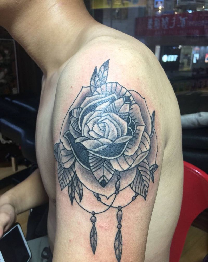 玫瑰花纹身图片