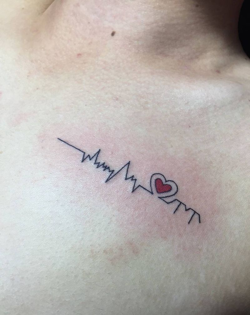 心电图纹身图片