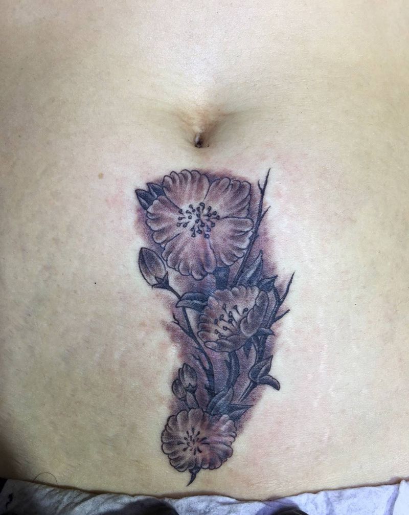 盖疤痕纹身图片