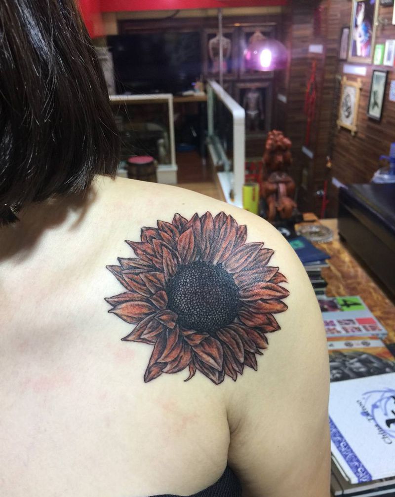 向日葵纹身图片