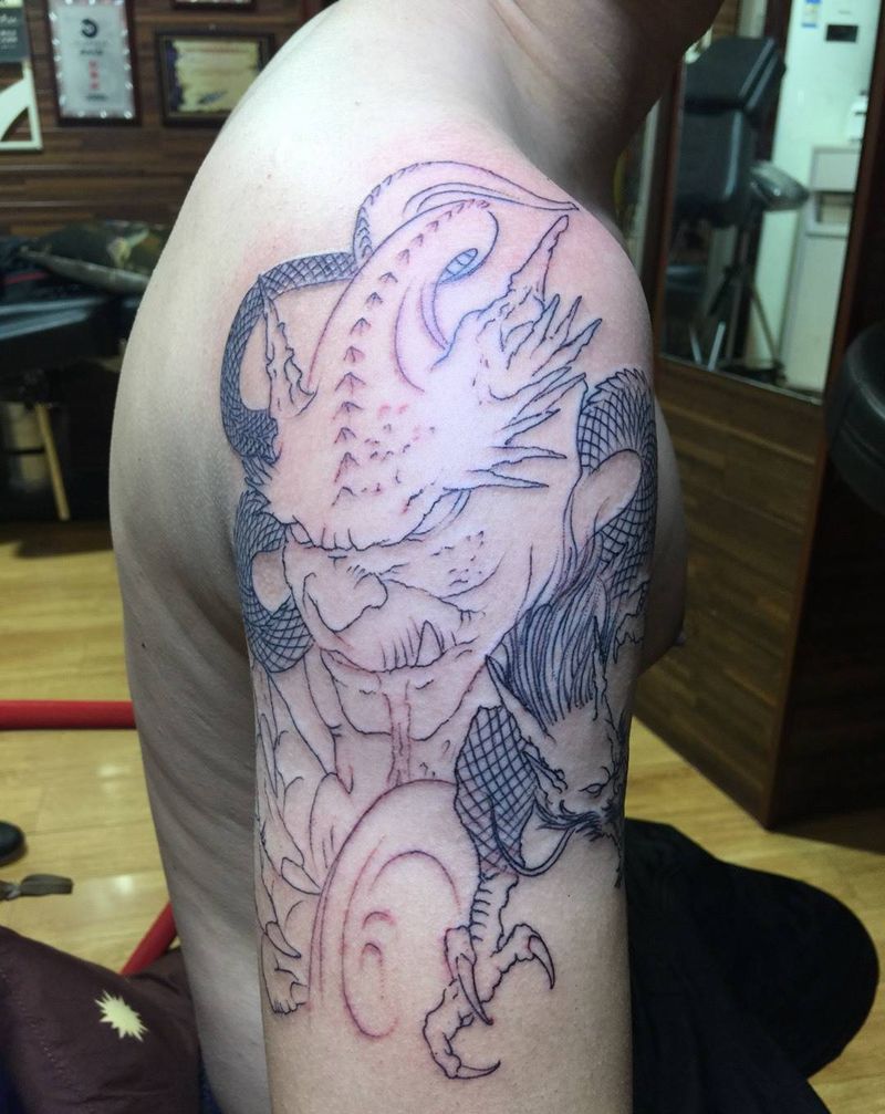 抗金龙纹身图片