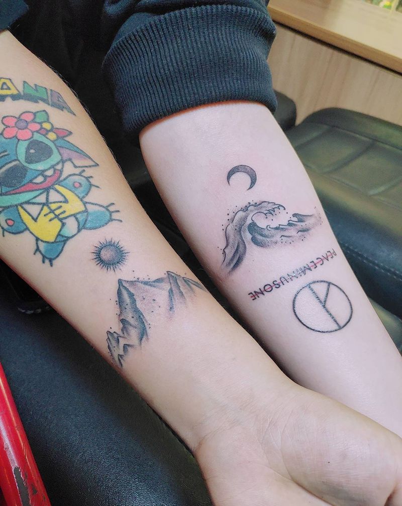 情侣纹身图片_手臂纹身图案