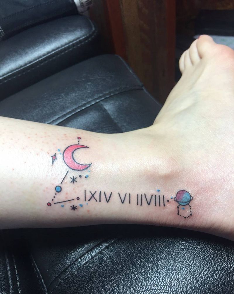 星星月亮纹身图片