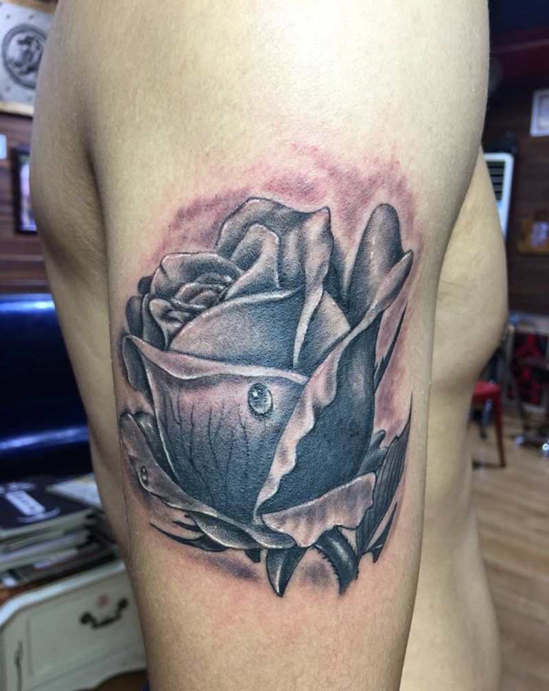 玫瑰花纹身图片