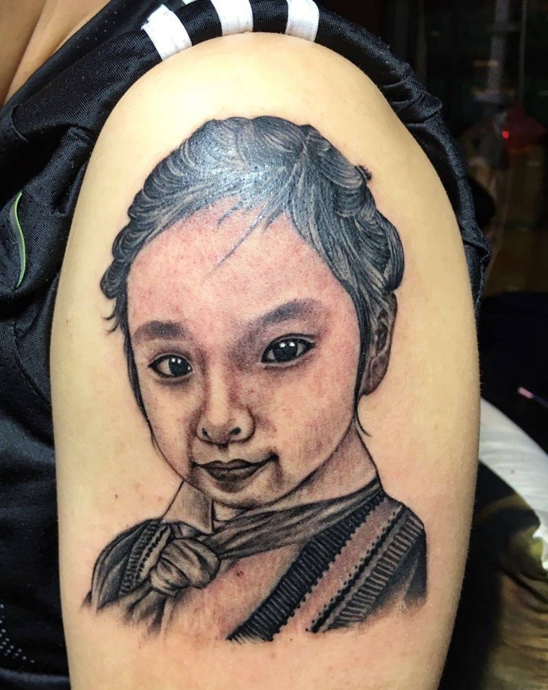 客人女儿纹身图片