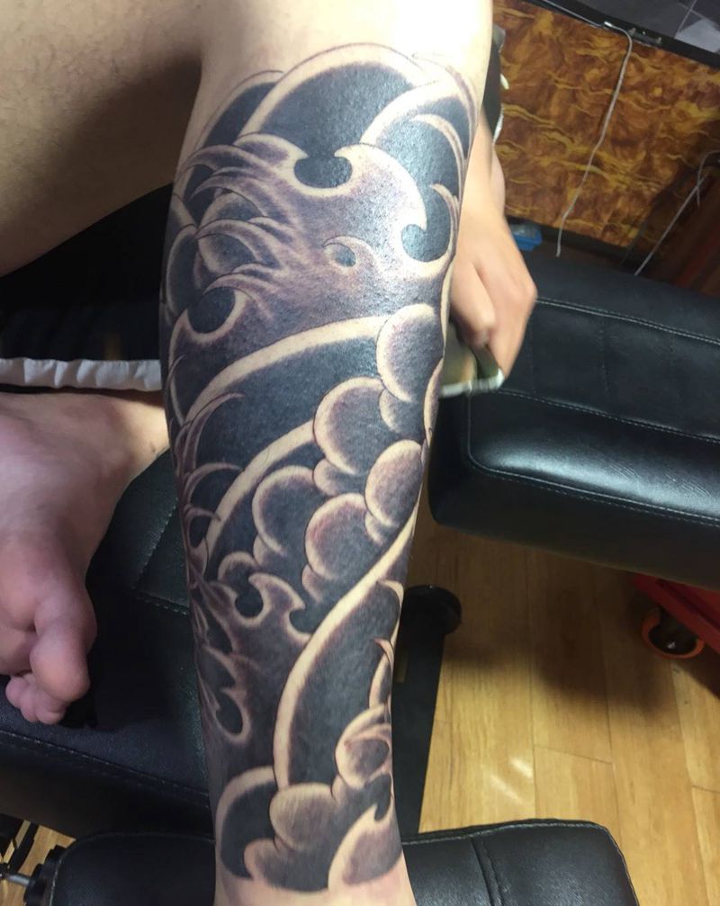 包小腿纹身图片