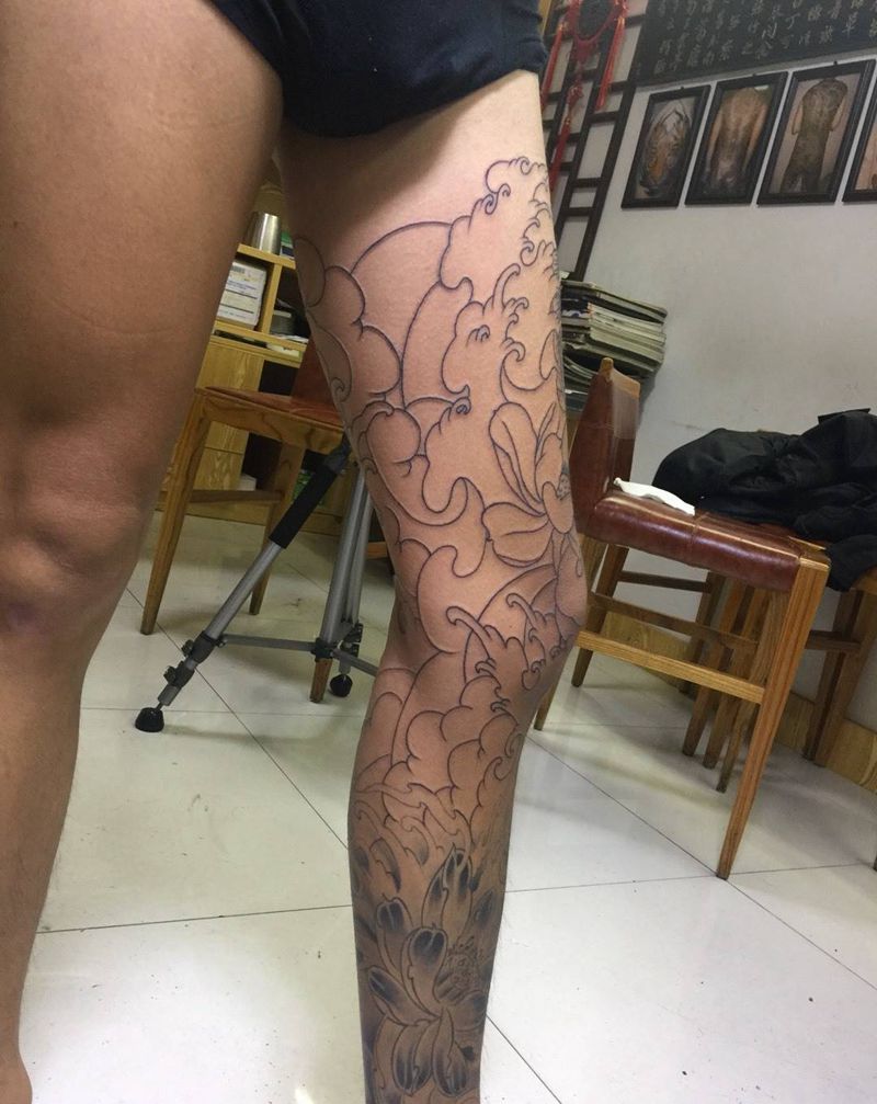 包大腿纹身图片