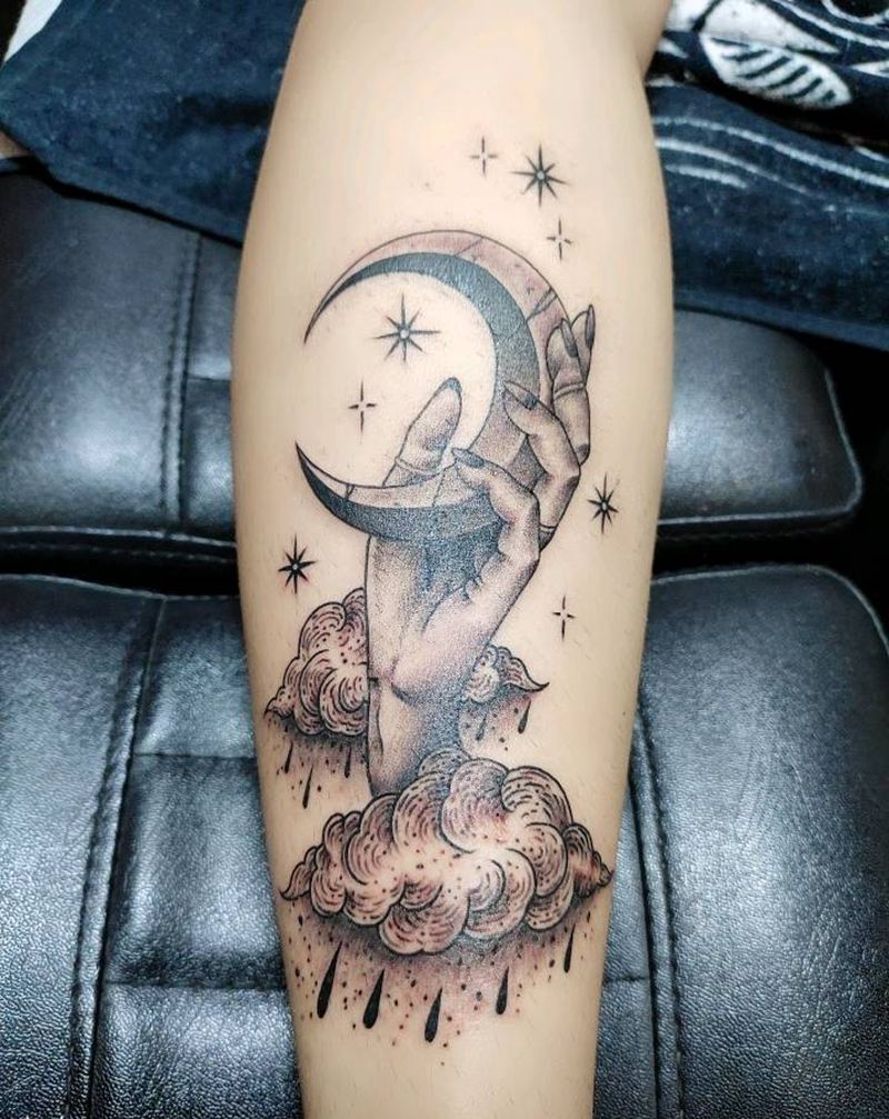 点刺纹身图片_腿部纹身图案