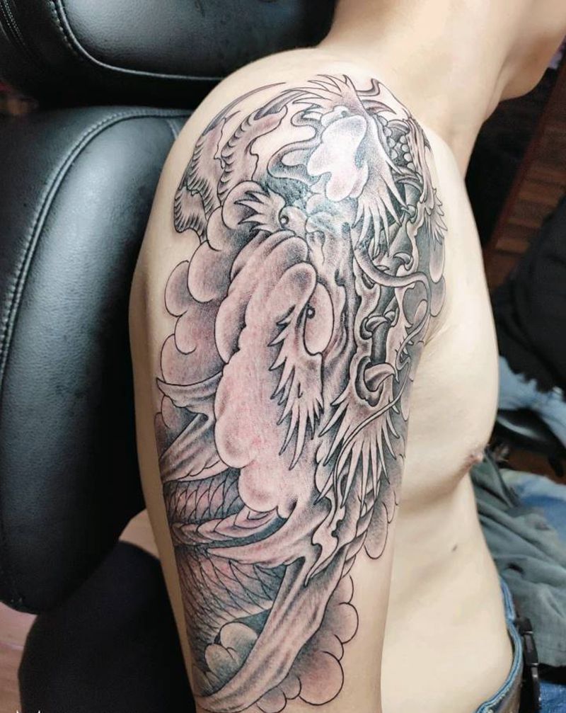 大龙纹身图片_手臂纹身图案