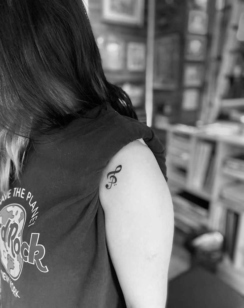 音符纹身图片_手臂纹身图案