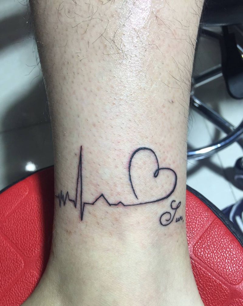 心电图纹身图片