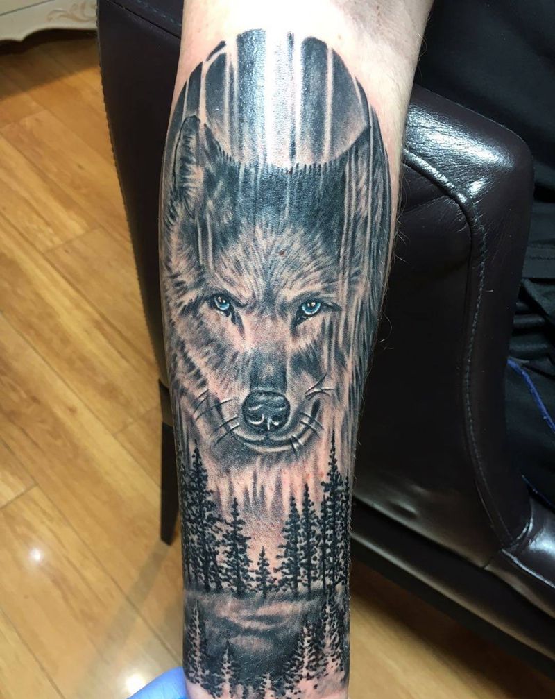 狼纹身图片