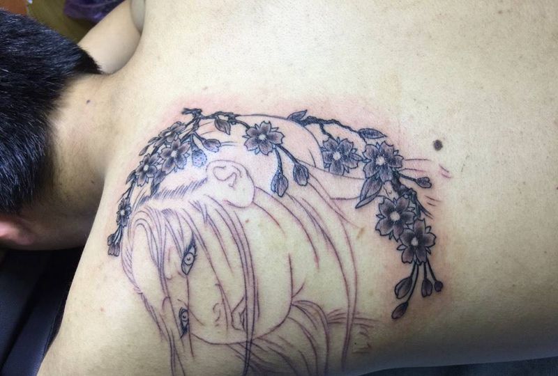 未完成纹身图片