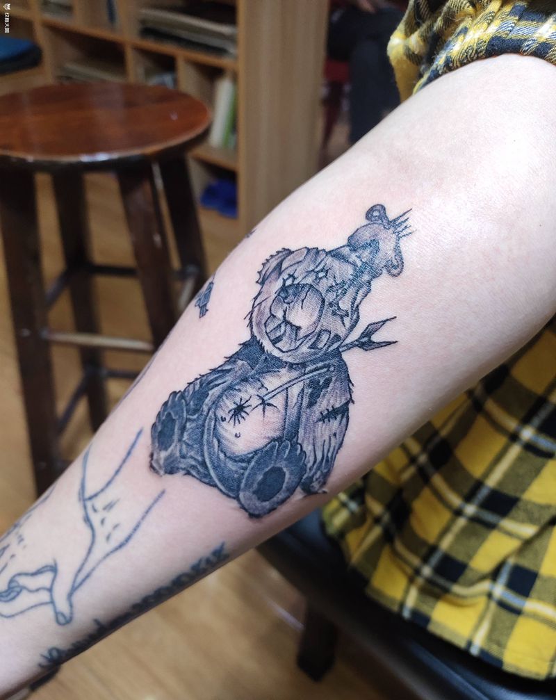 小熊纹身图片_手臂纹身图案