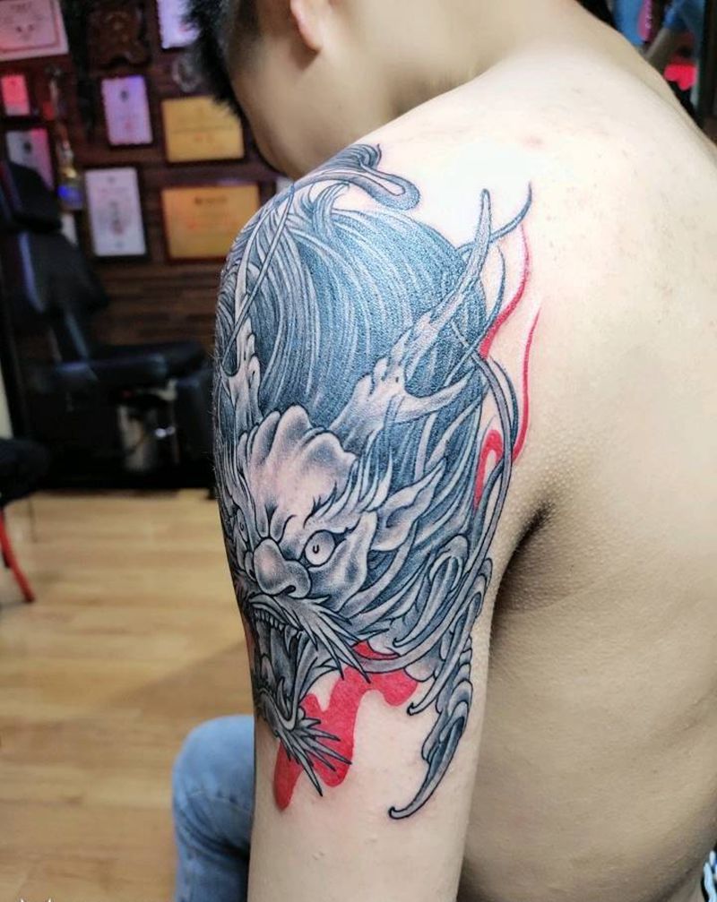 麒麟纹身图片_手臂纹身图案