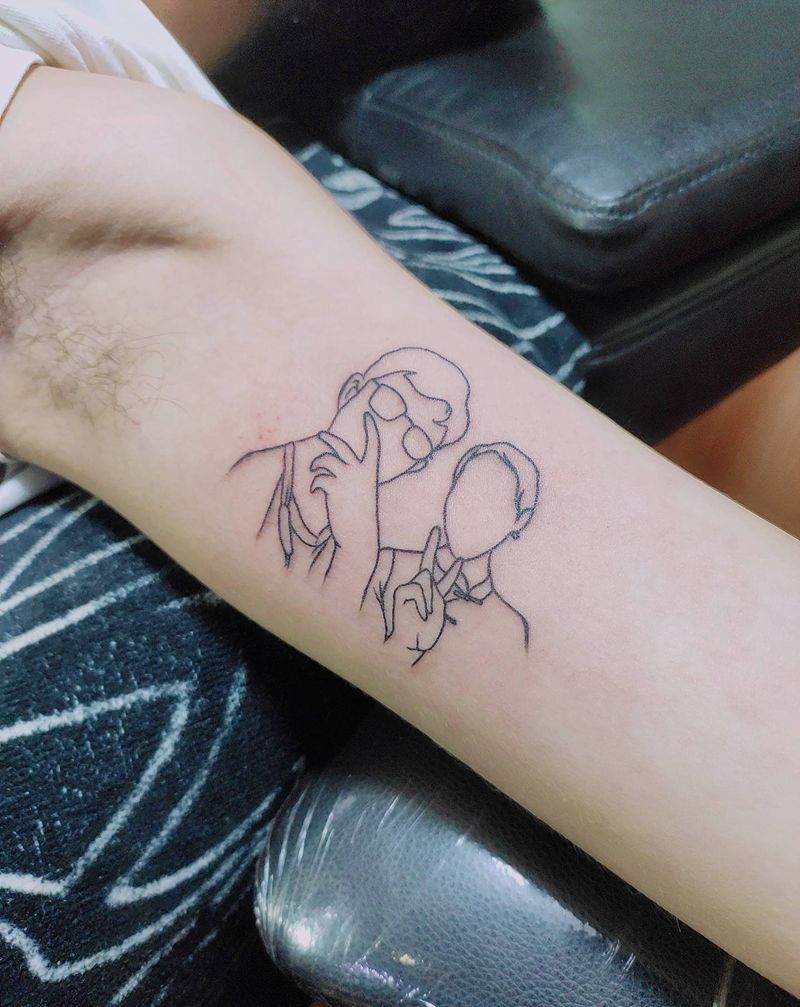 简笔画纹身图片_手臂纹身图案