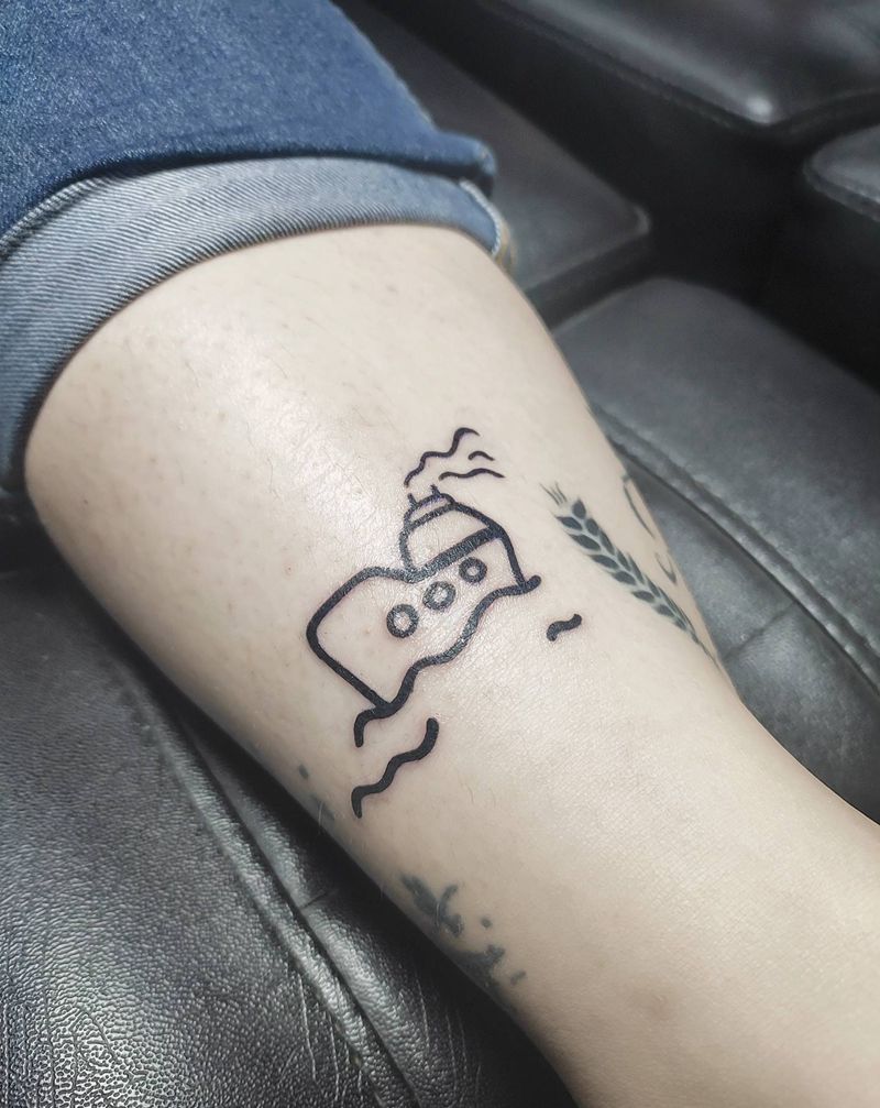 小清新纹身图片_腿部纹身图案