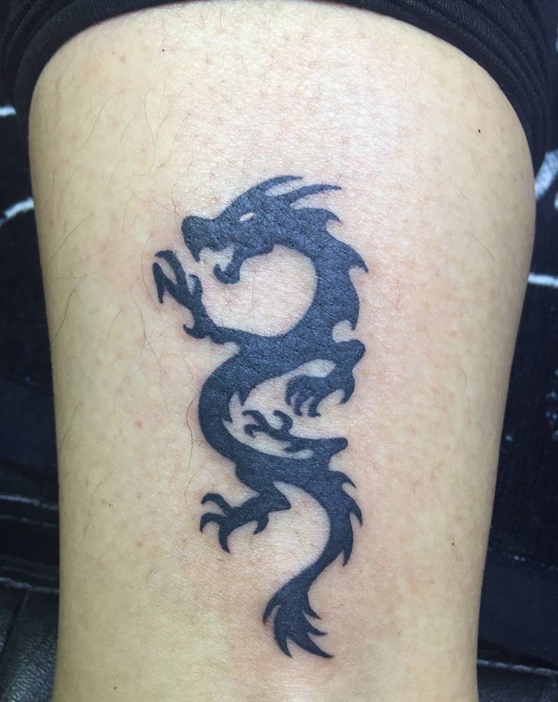 图腾龙纹身图片