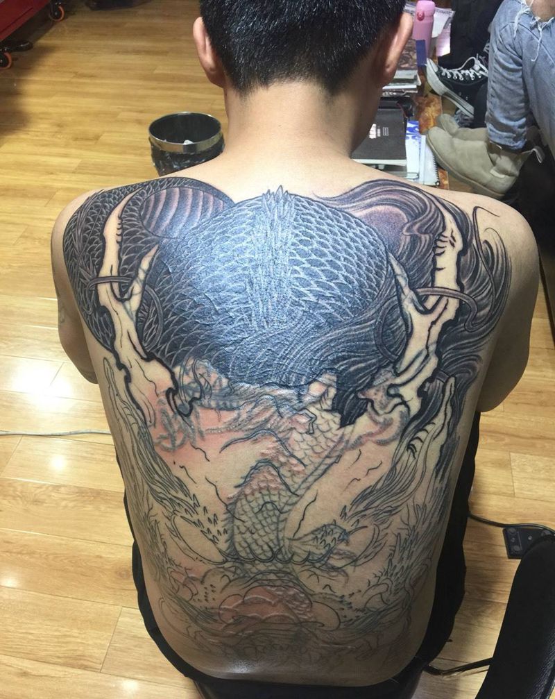 遮盖进行中纹身图片