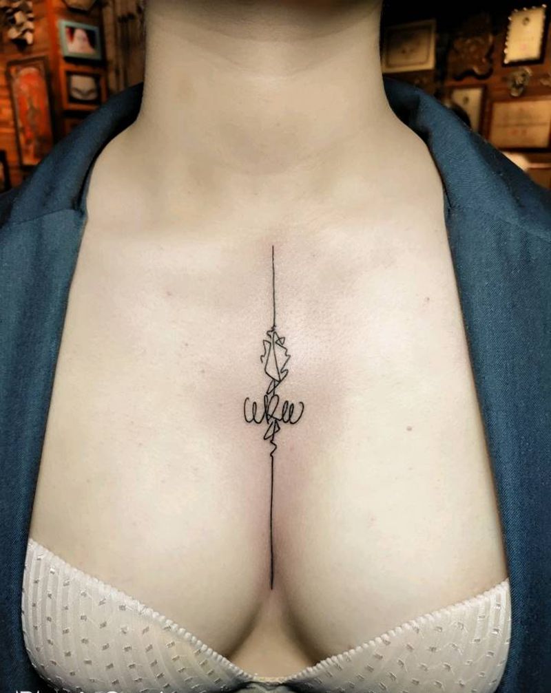 小清新纹身图片_胸部纹身图案