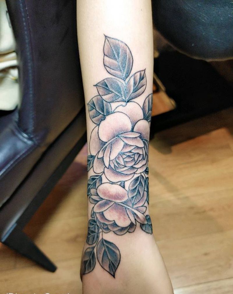 束花纹身图片_手臂纹身图案