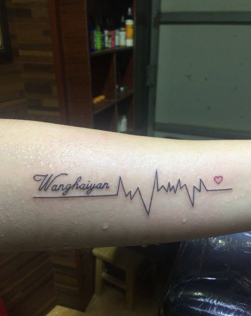 心电图纹身图片