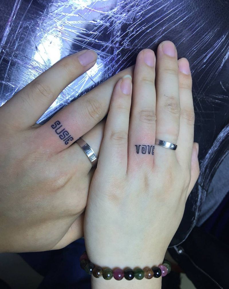 情侣三纹身图片