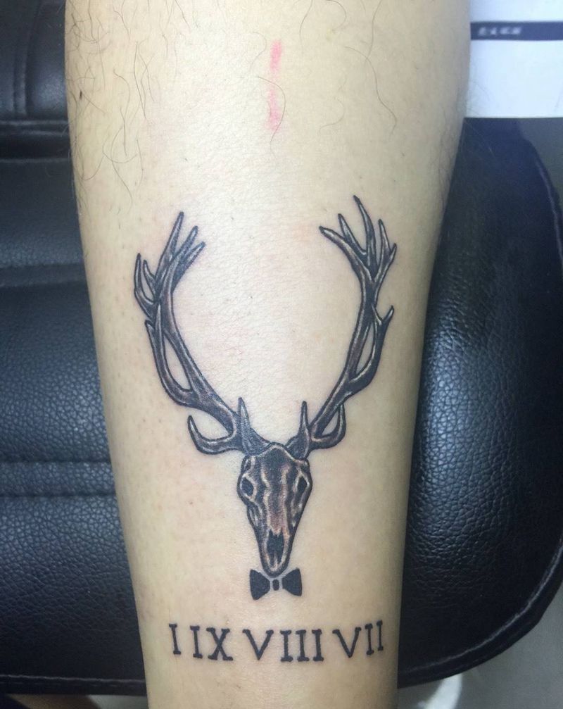 鹿角纹身图片