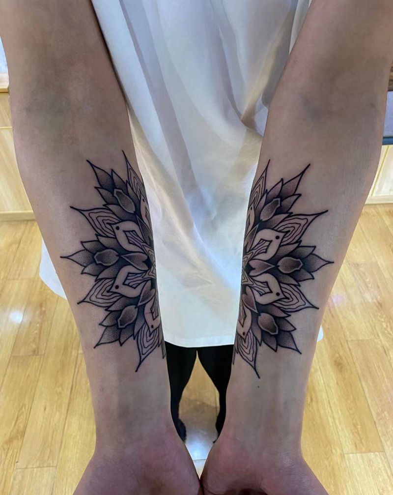 繁花纹身图片_手臂纹身图案