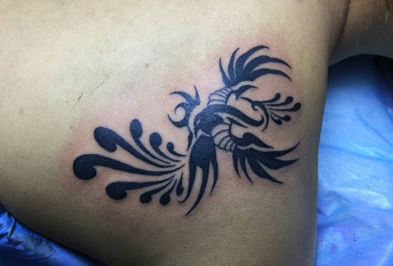 图腾凤凰纹身图片