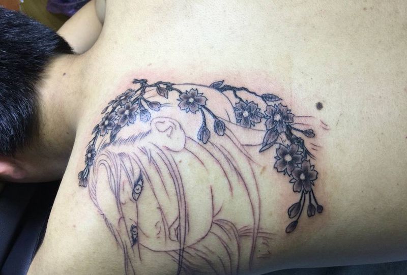 等待上色纹身图片