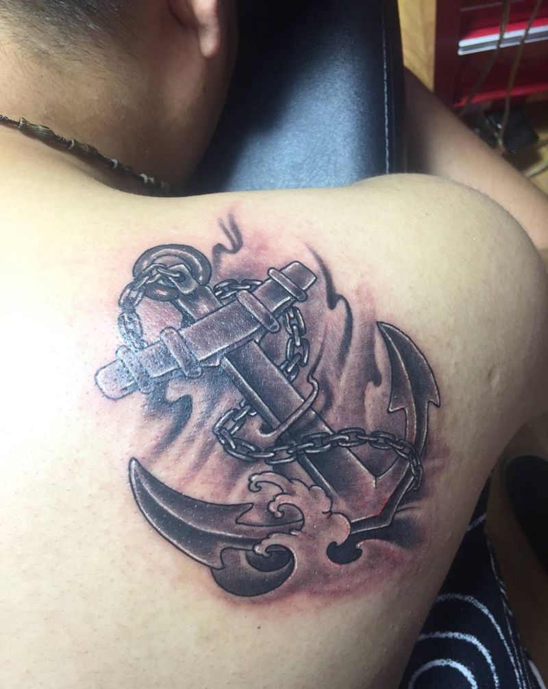 锚纹身图片