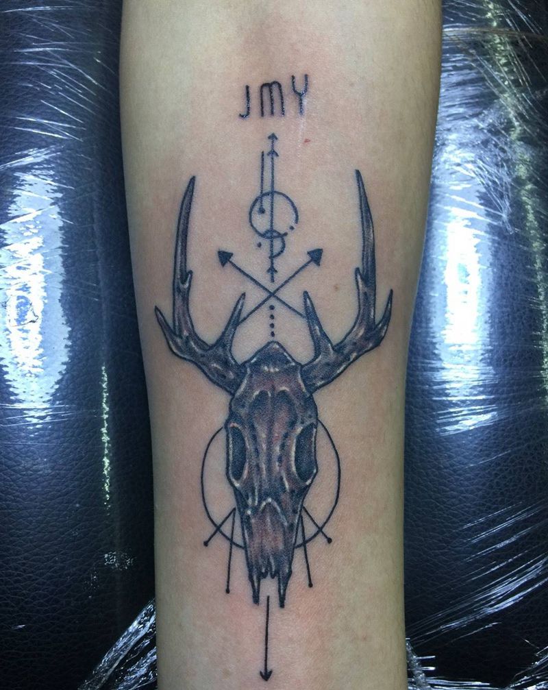 鹿头纹身图片