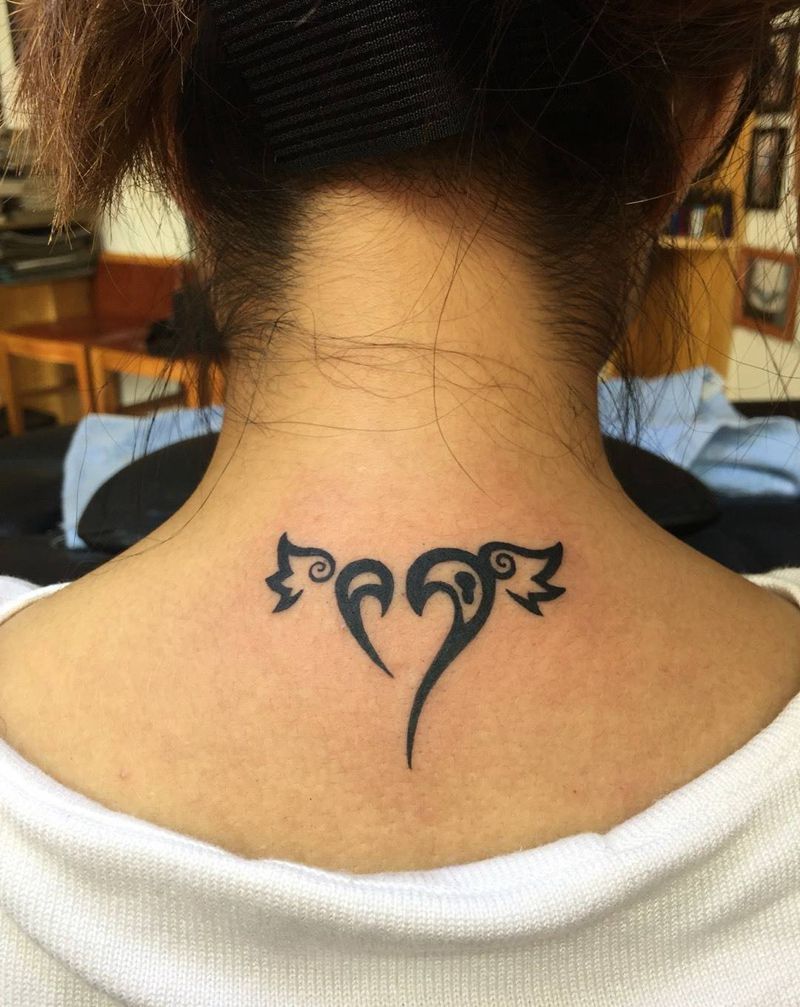 爱心翅膀纹身图片