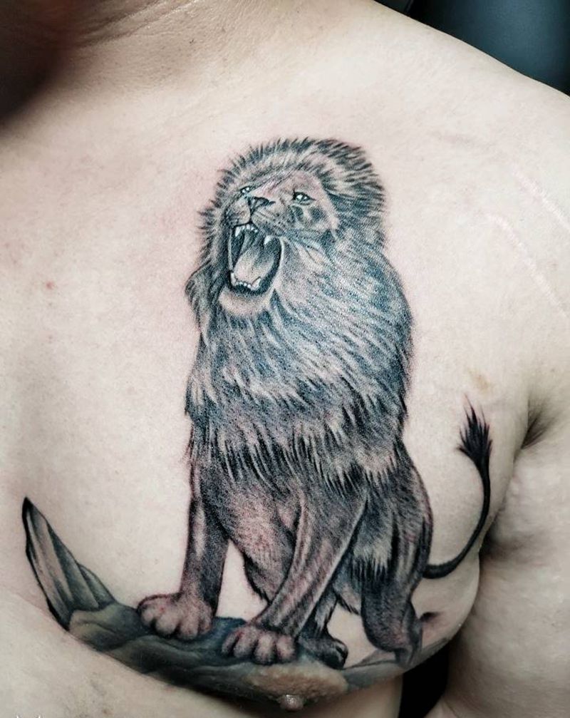 狮子纹身图片_手臂纹身图案