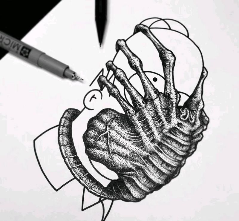 点刺纹身图片_手臂纹身图案