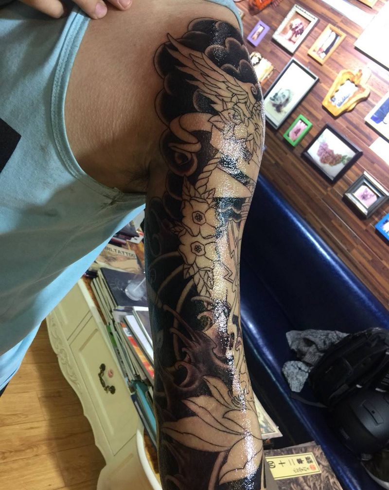 继续上色纹身图片