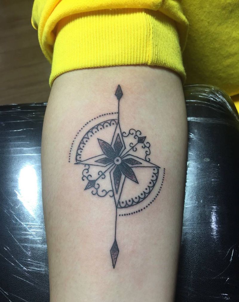 指南针纹身图片