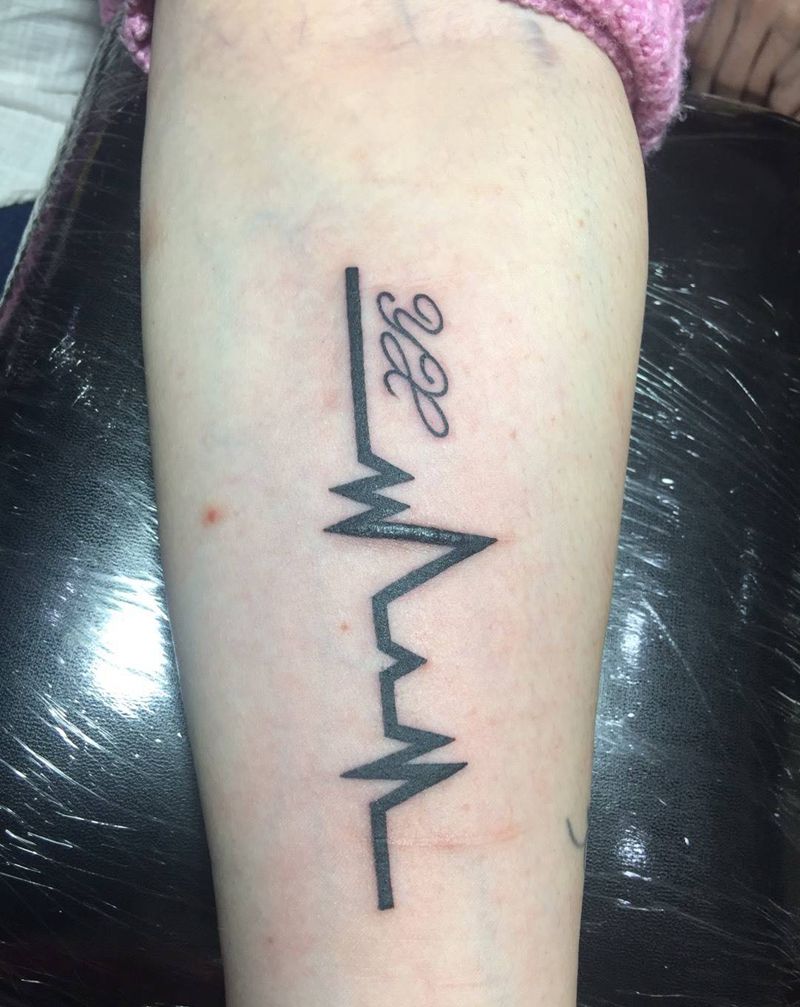 心电图纹身图片