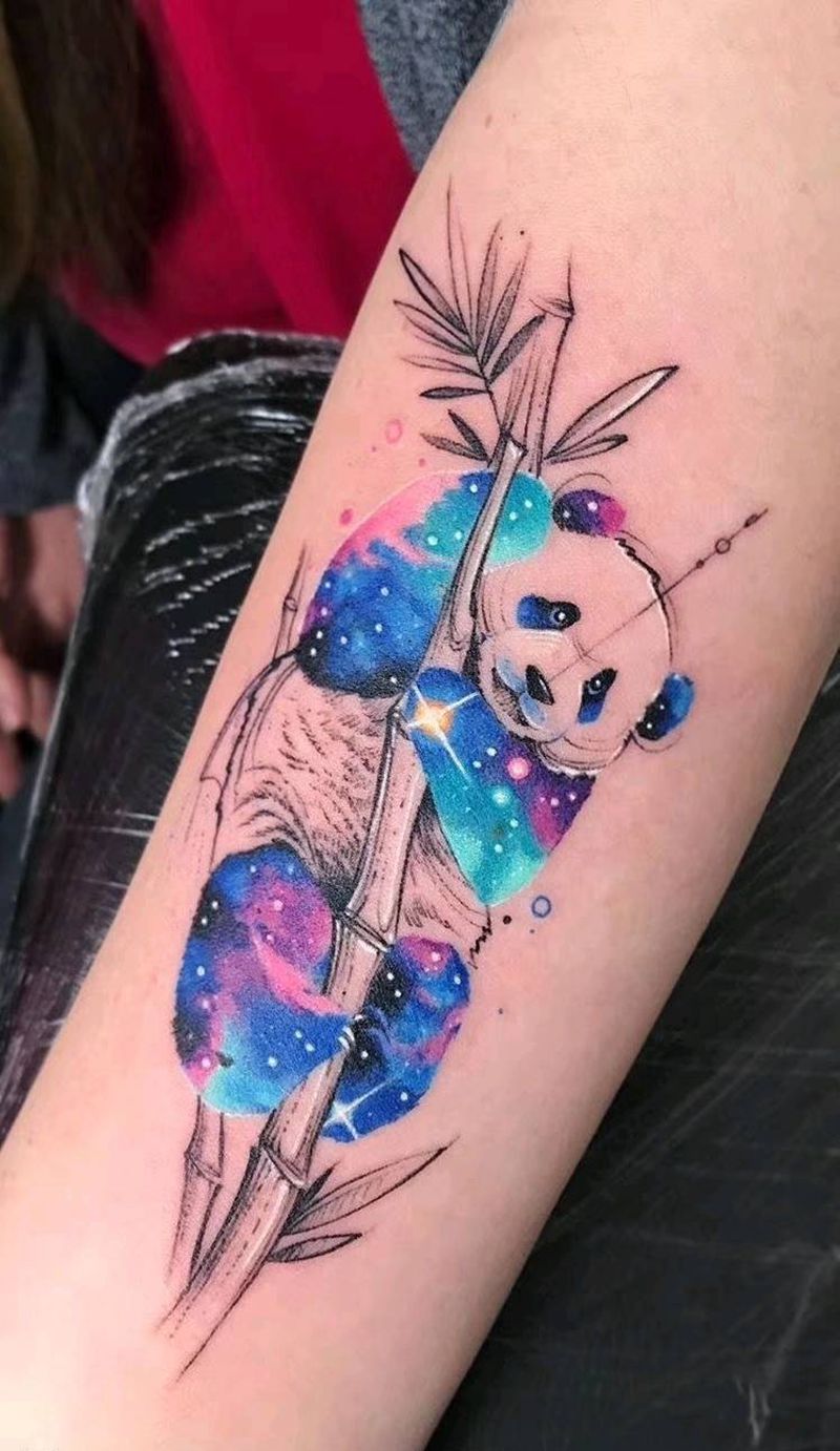 熊猫纹身图片_手臂纹身图案
