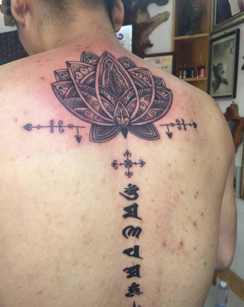 梵文➕花纹身图片