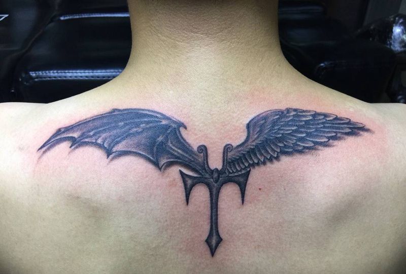 天使与恶魔纹身图片