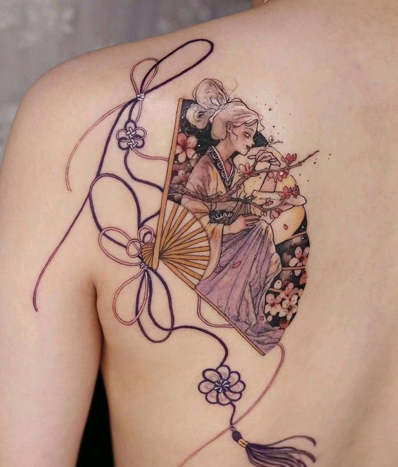 美女纹身图片_肩部纹身图案