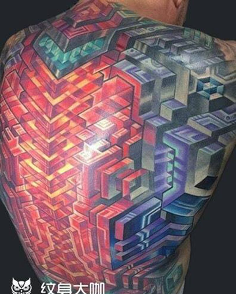 3d满背纹身图片